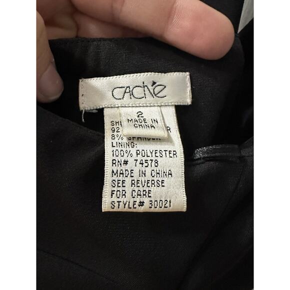 Cache Woman's Beaded Halter Top Black Dress Size 2 - Picture 5 of 7